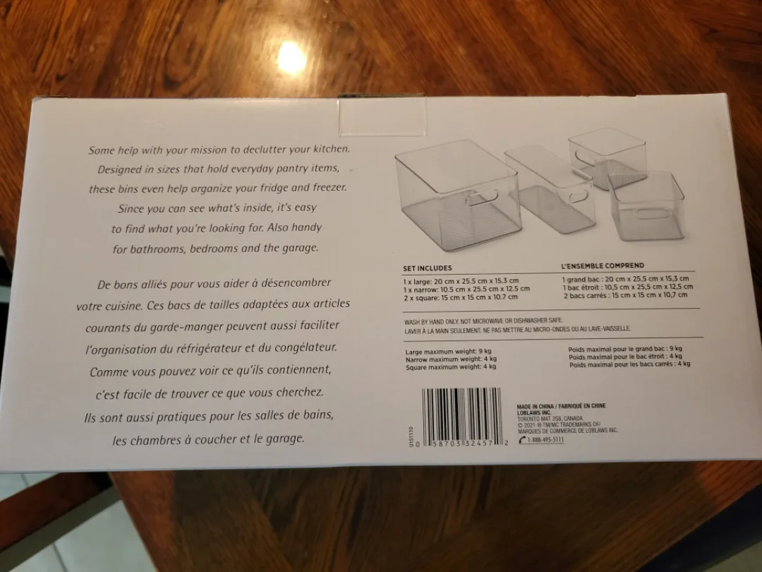 President's Choice Pantry Storage Bin Set - 4 Bins image indicator(4)