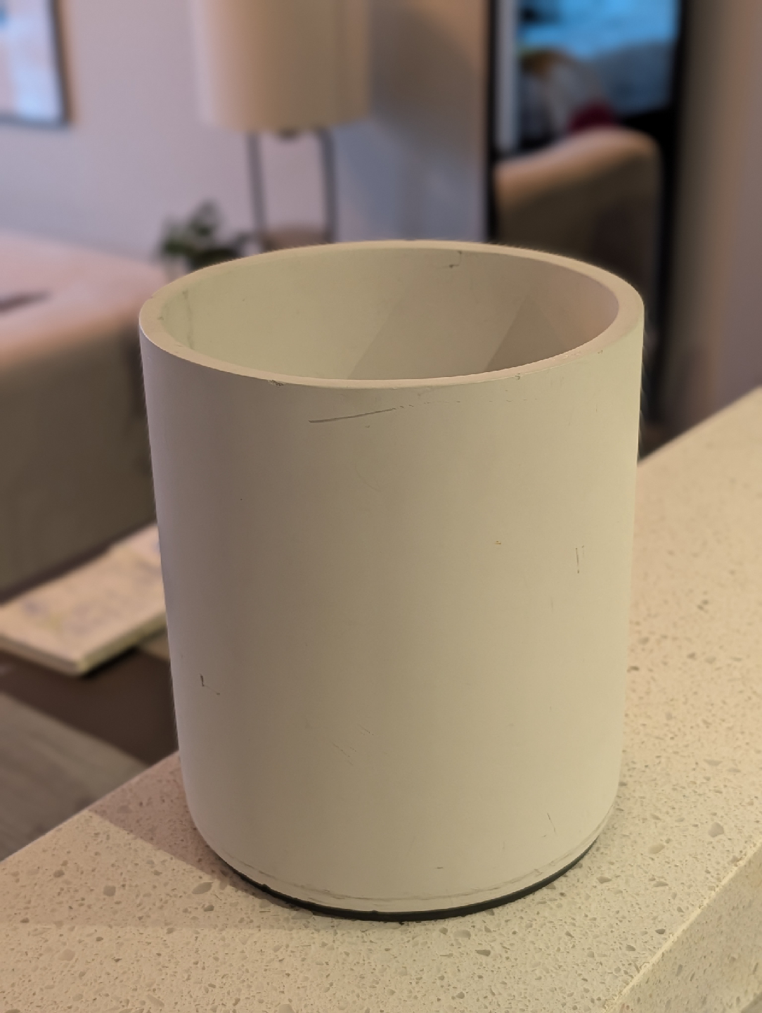 White Ceramic Versatile Bathroom Bin or Planter