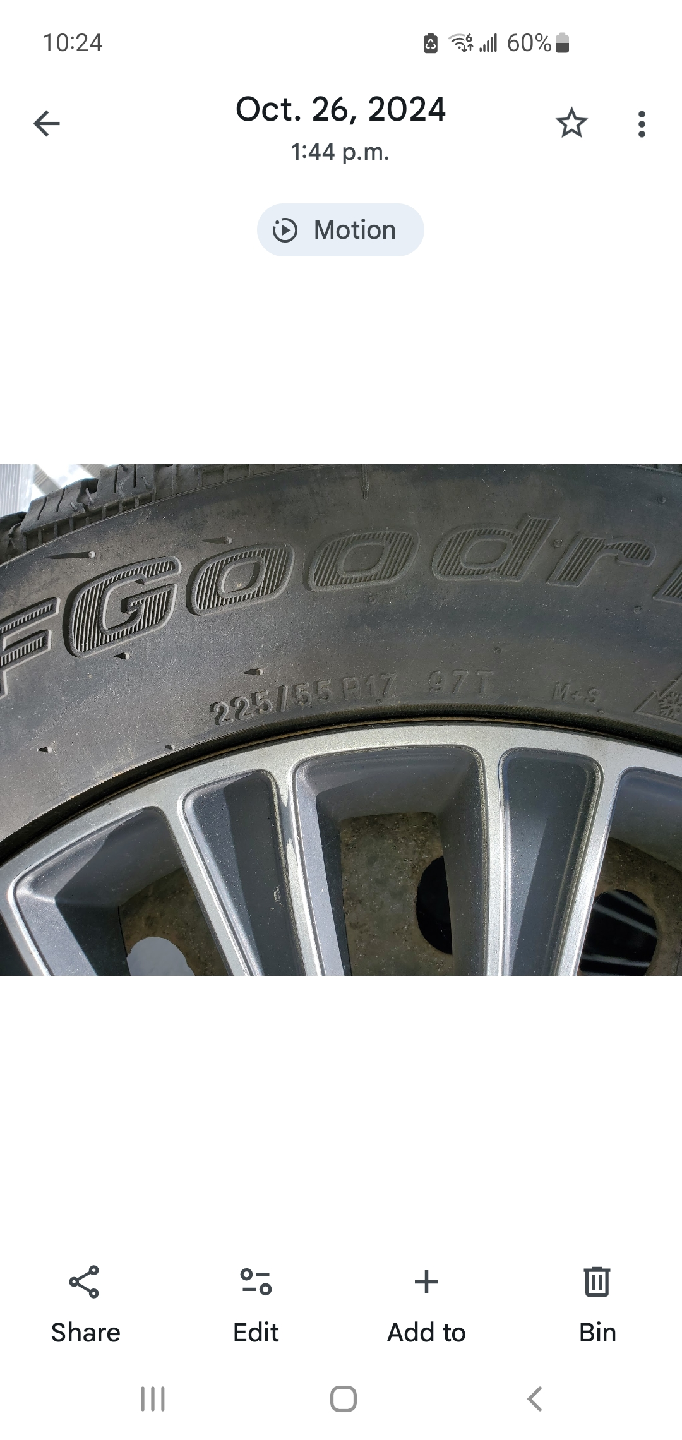 BFGoodrich Winter Tires on Rims - 225/55 R17 - photo 5