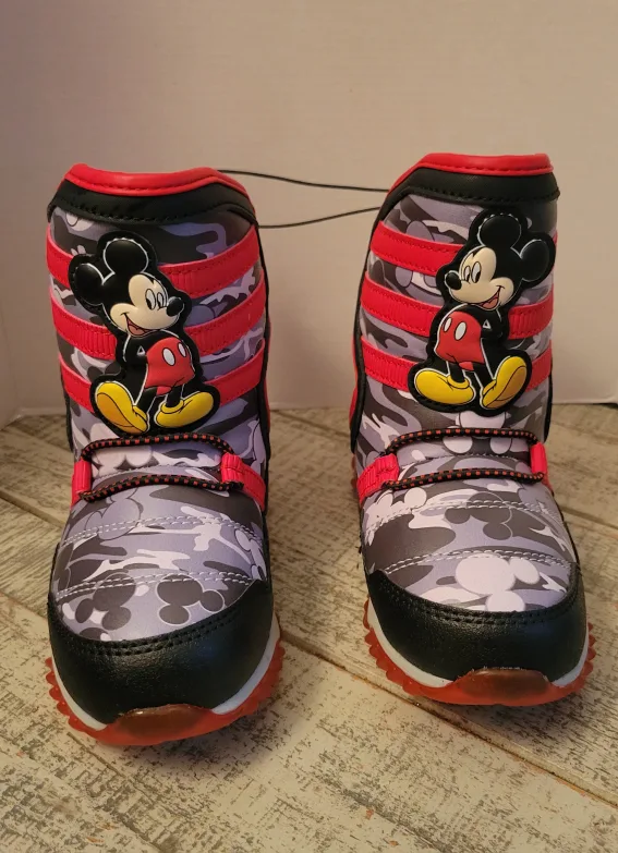 Mickey Mouse Light Up Camo Snow Boots - Size 10 thumbnail