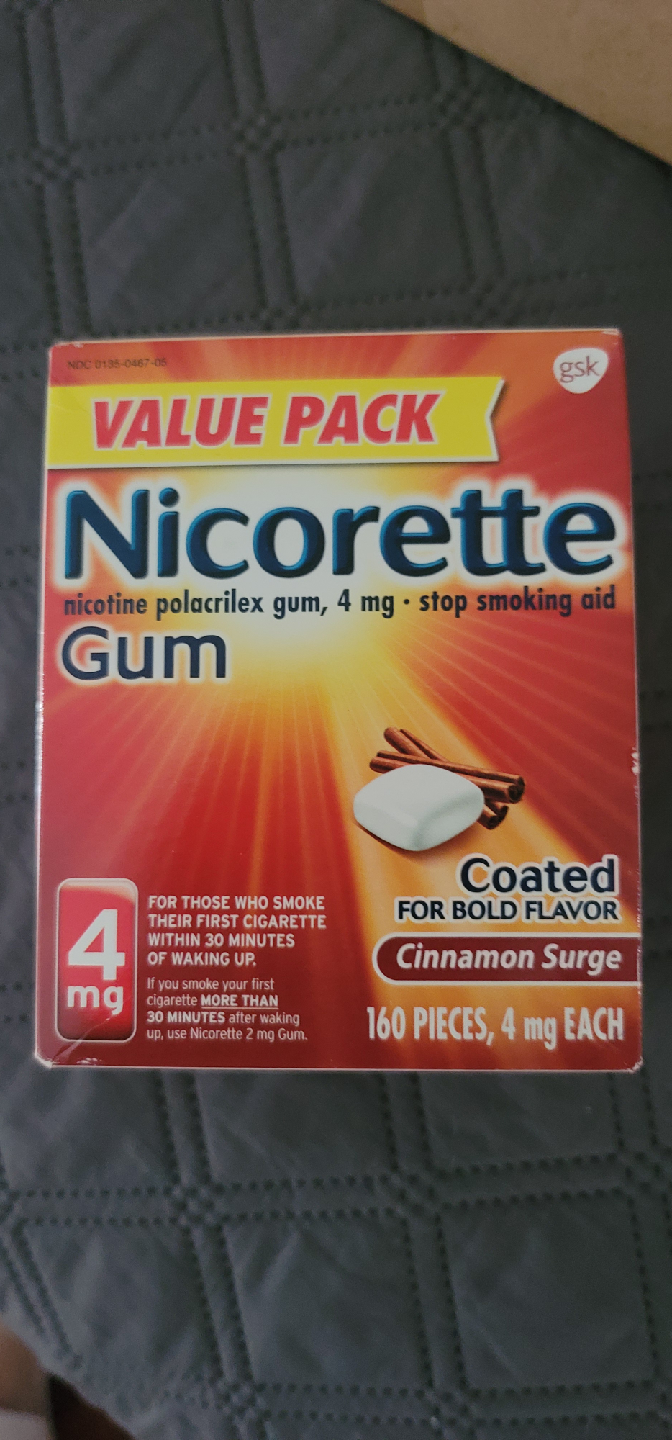 New Nicorette Gum Cinnamon Surge 4mg Value Pack