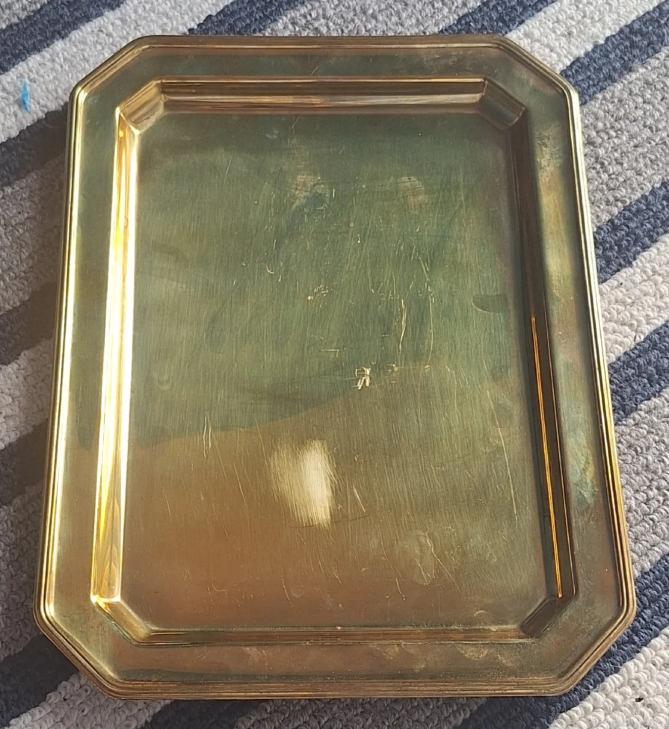Vintage brass serving tray thumbnail