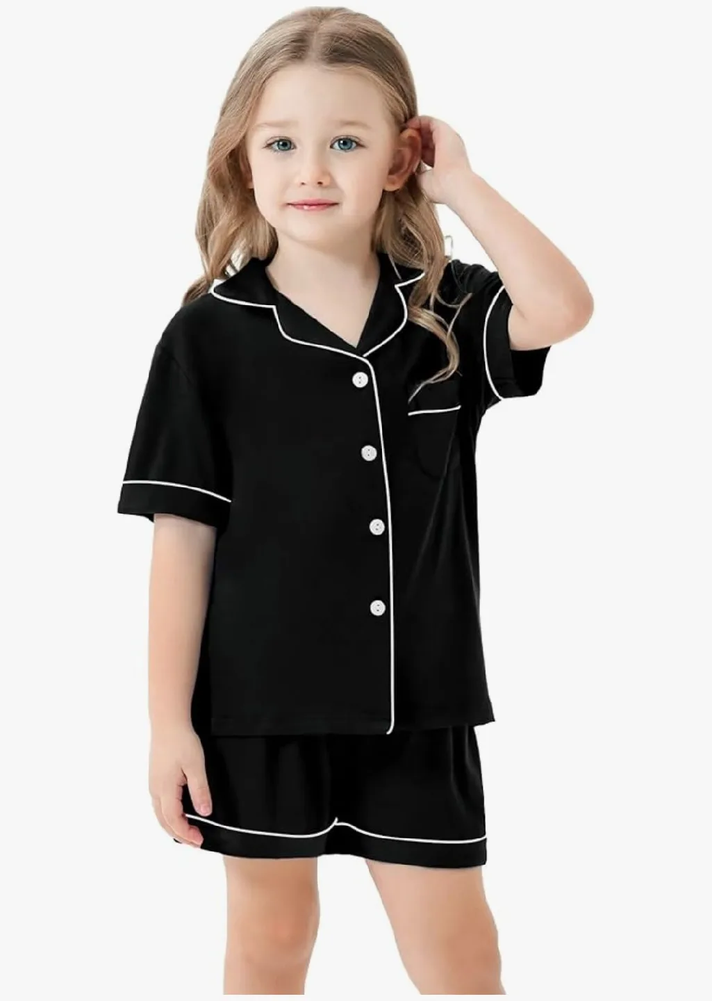 Black Kids Girls Pajama Set image indicator(2)