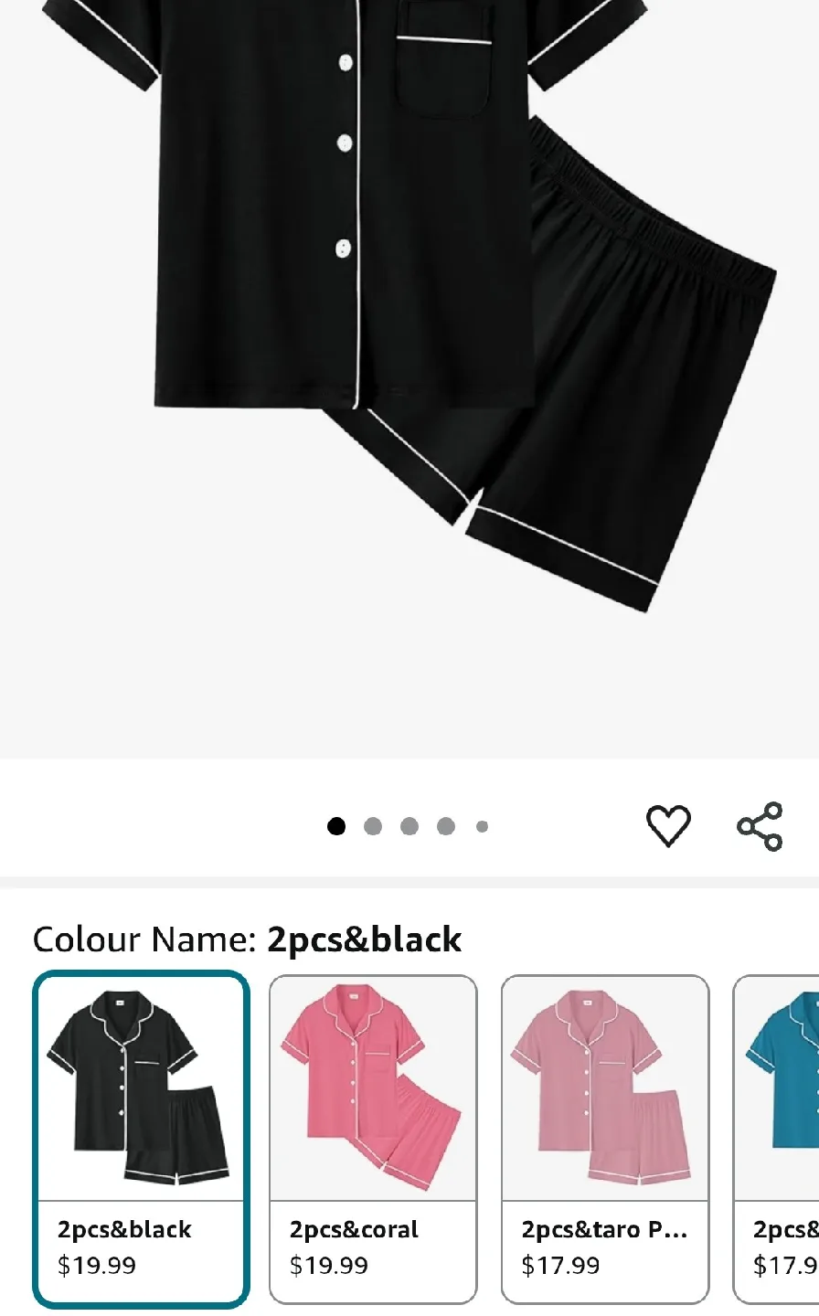 Black Kids Girls Pajama Set image indicator(4)