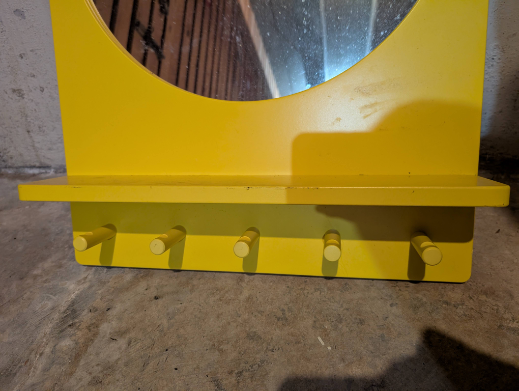 Yellow Mirror with Shelf and Hooks - photo 2