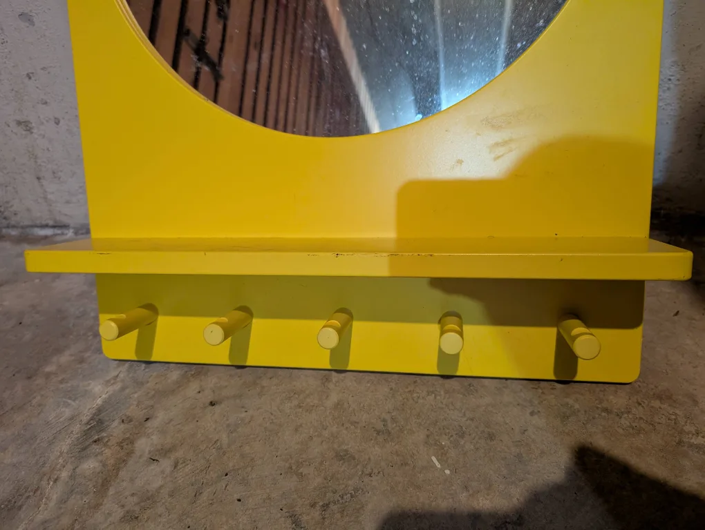 Yellow Mirror with Shelf and Hooks image indicator(2)