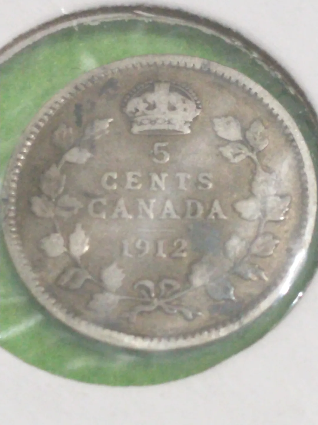 VF 1912 Canada five cents .925 silver KM#22 image indicator(2)
