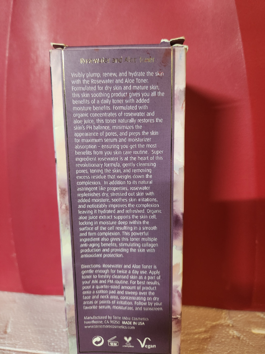 Terre Mère Rosewater and Aloe Toner - photo 2