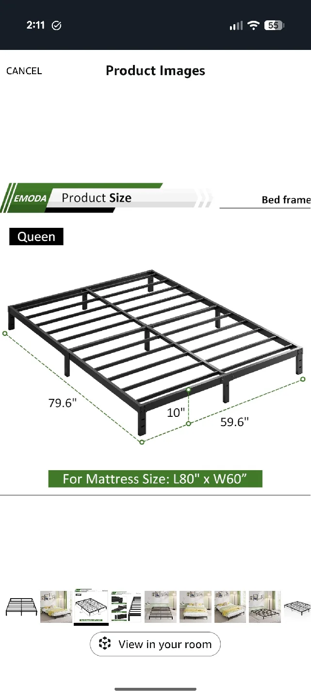 EMODA Queen Bed Frame - Metal Platform image indicator(3)