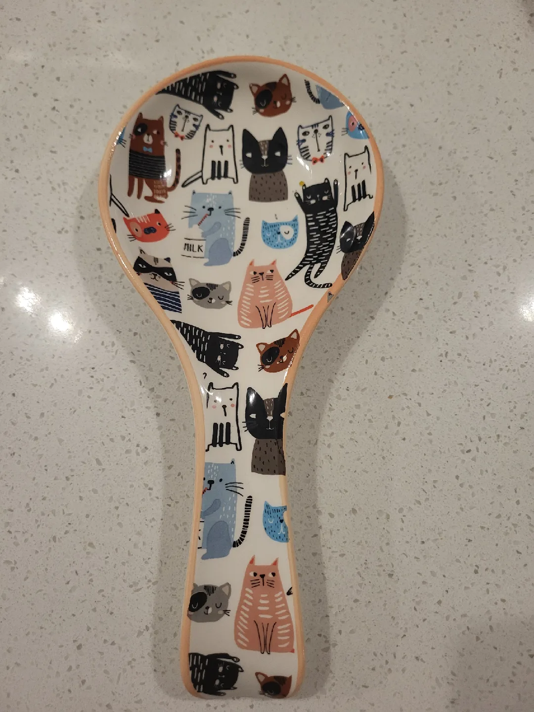 Cat Print Ceramic Spoon Rest thumbnail