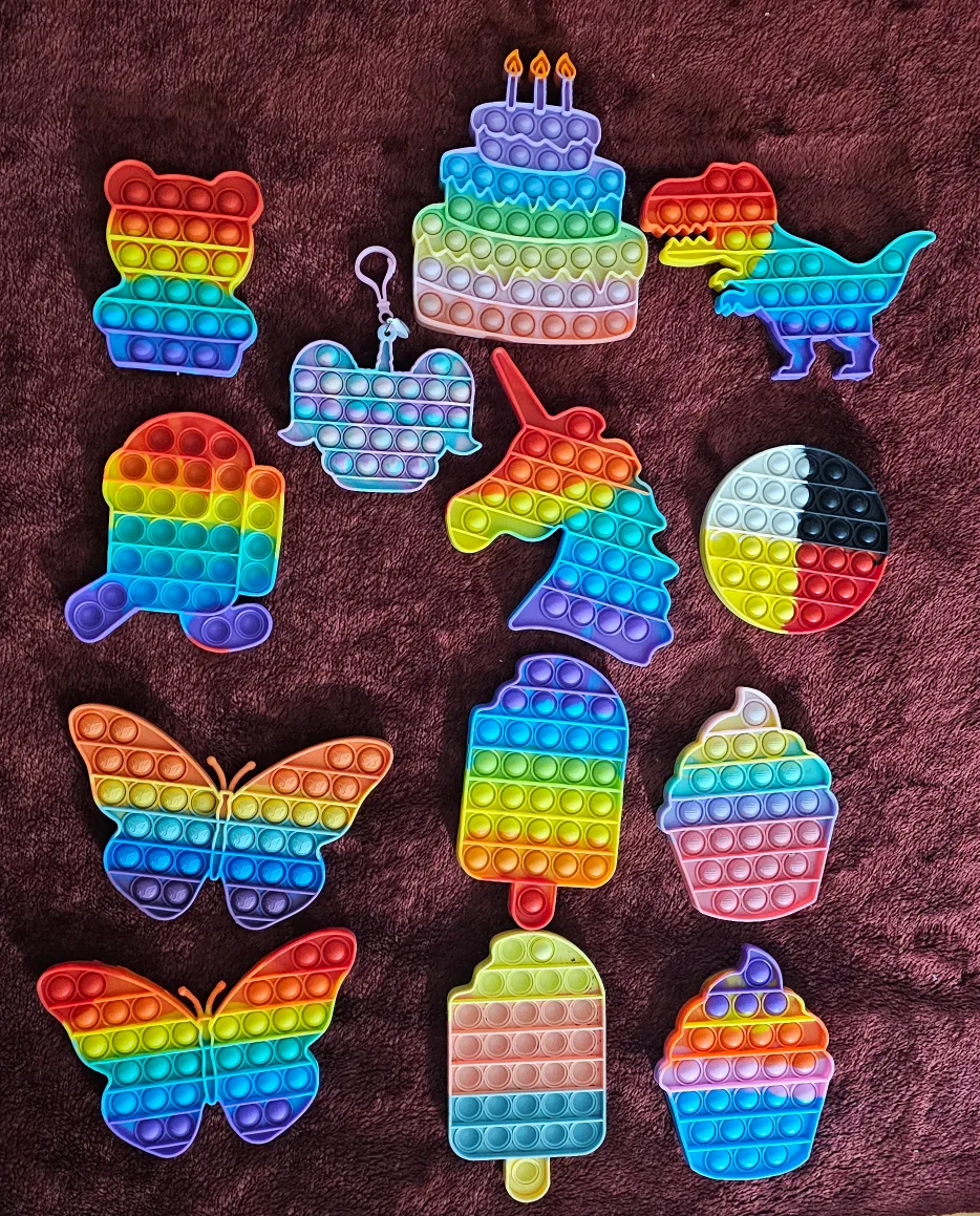 Rainbow Pop It Fidget Toys - Lot of 12 thumbnail
