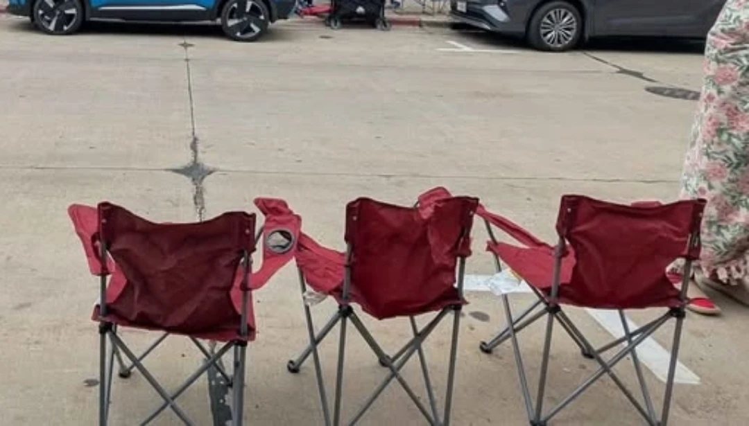 Folding Camp Chair with Cup Holder, Red - 3 for $12 - photo 3