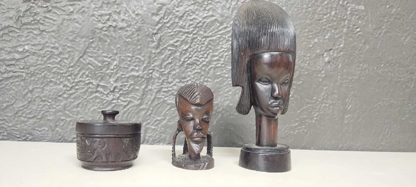 Hand Carved African Wood Figures