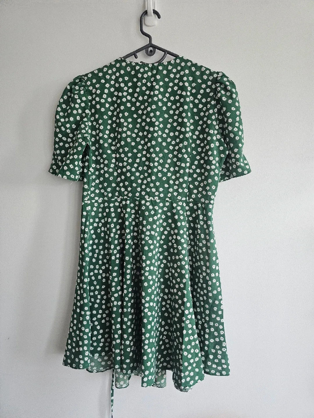 Floral Wrap Dress - Green & White image indicator(5)