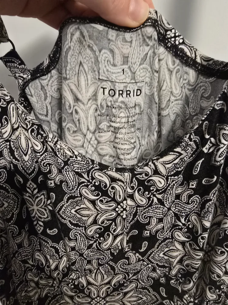 Torrid Black & White Maxi Dress Size 1 image indicator(3)