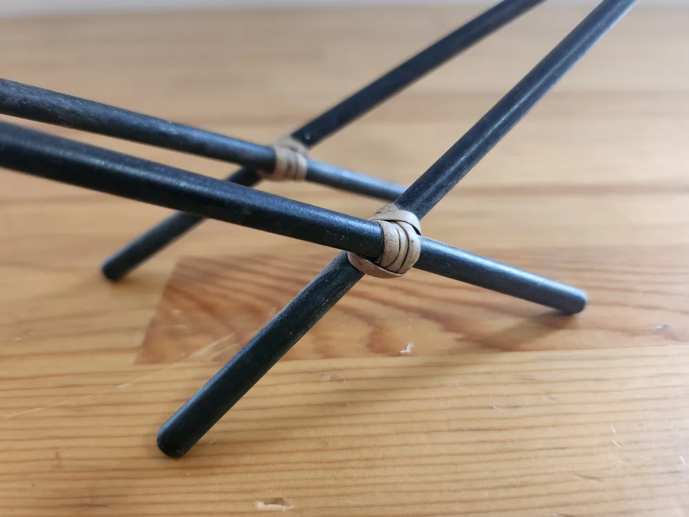 Vintage Danish Metal Cane Candleholder by Laurids Lonborg 1960s image indicator(4)