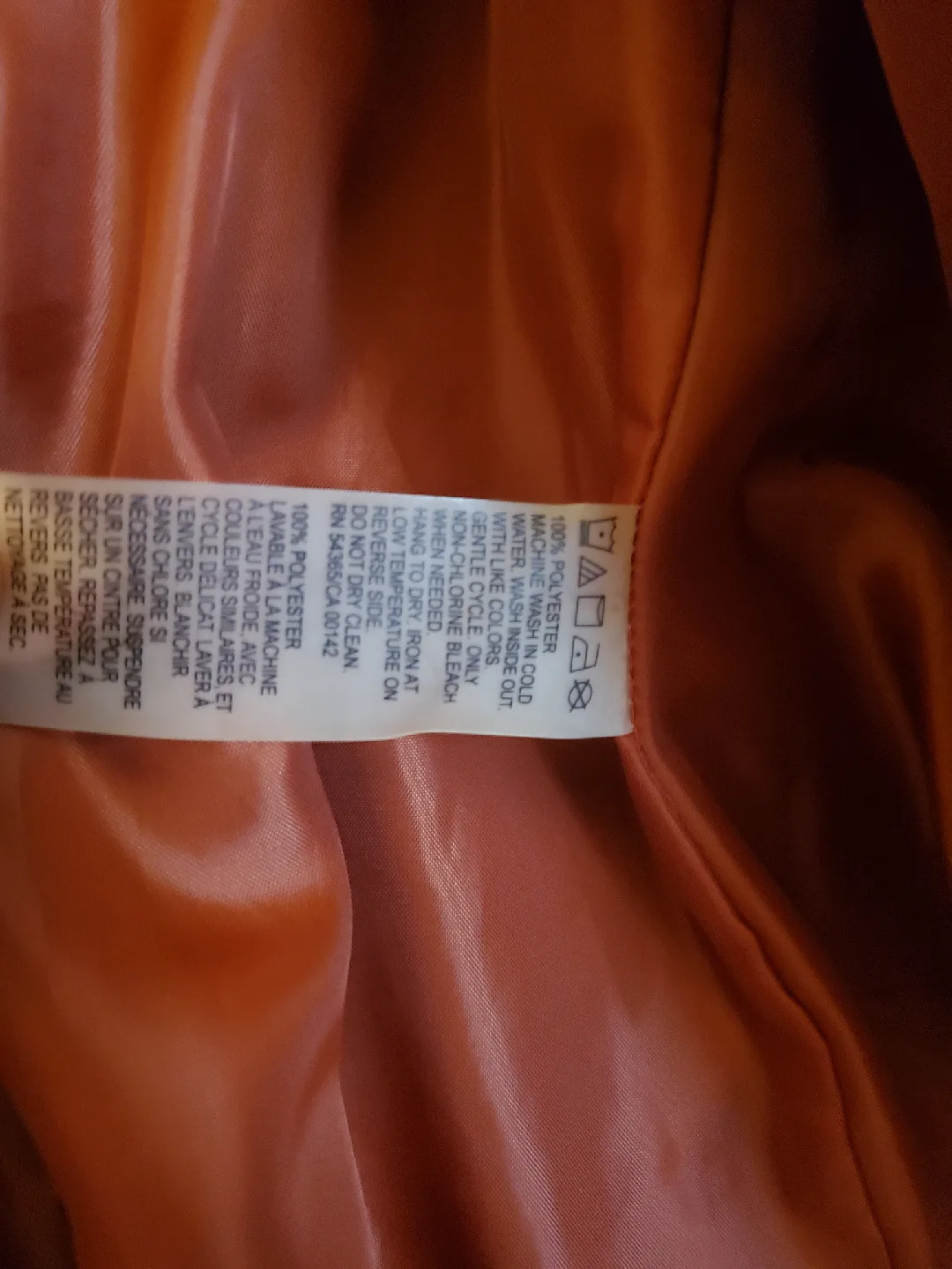 Tan Jay Orange Faux Leather Jacket image indicator(5)