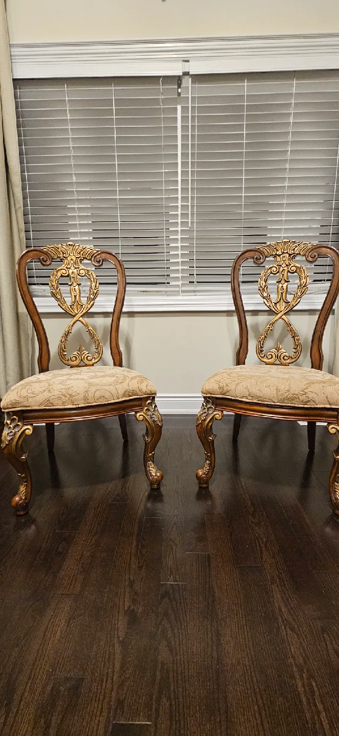 Ornate Bedroom Set - Bed, Chairs, Dresser image indicator(4)