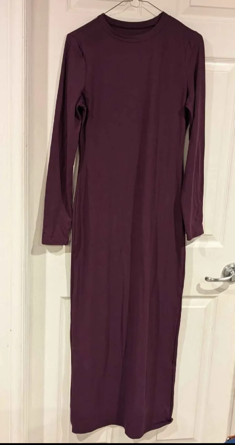 Women's Purple Long Sleeve Bodycon Dress (M) image indicator(3)