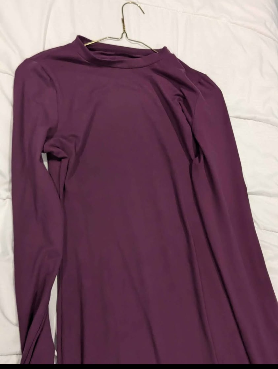 Women's Purple Long Sleeve Bodycon Dress (M) - photo 4
