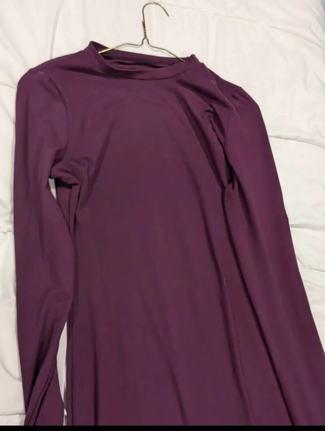 Women's Purple Long Sleeve Bodycon Dress (M) image indicator(4)
