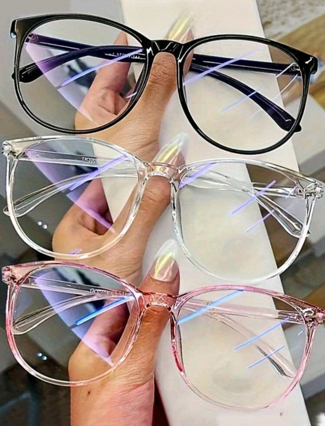 Eyeglasses - Black, Clear, Pink Frames