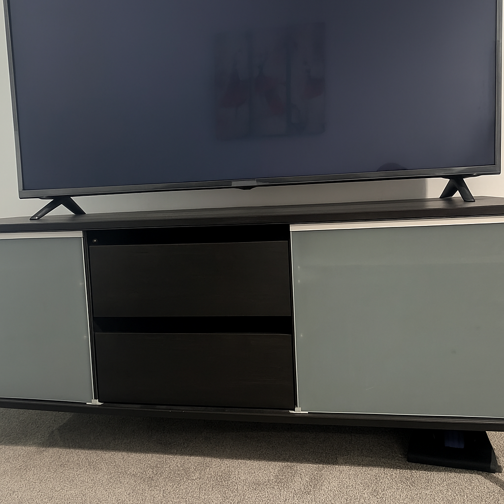 TV Stand with Sliding Doors (tv not included) - photo 2