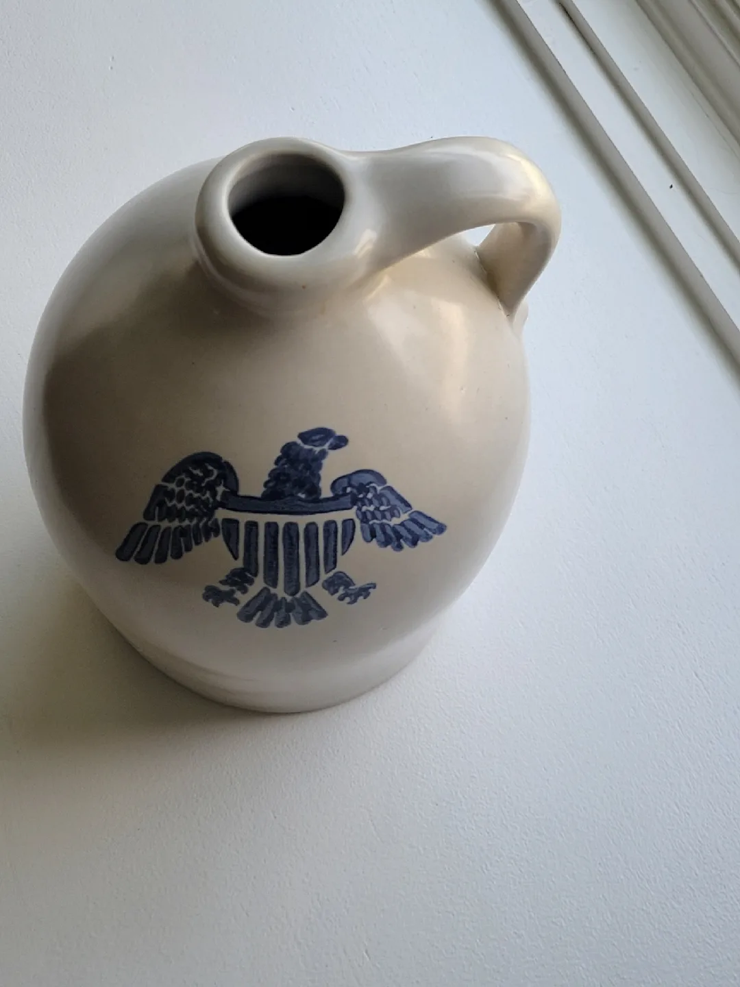 1970s vintage Pfaltzgraff Stoneware Jug with Eagle Design image indicator(5)