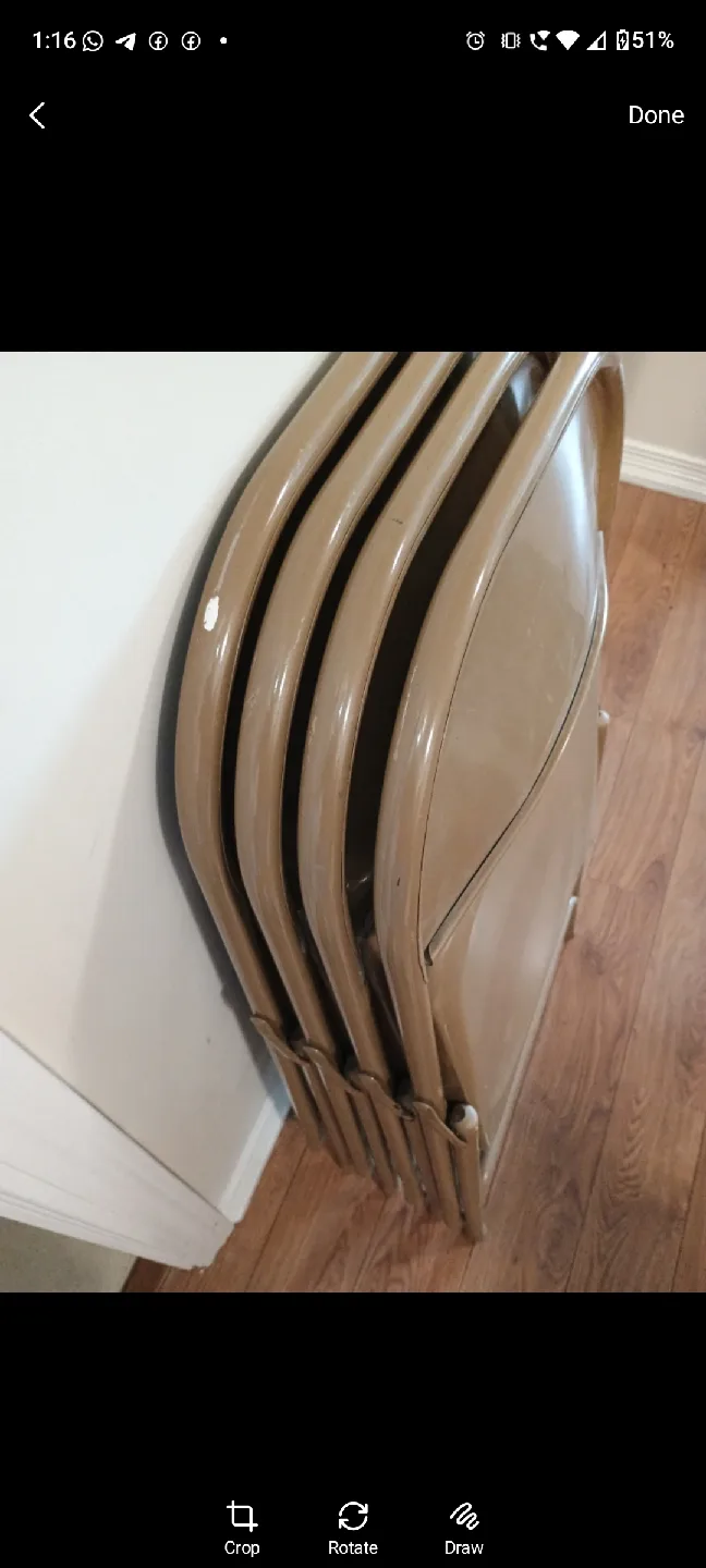 🧡!! must go!! 4 Folding comfortable Chairs - Beige image indicator(3)