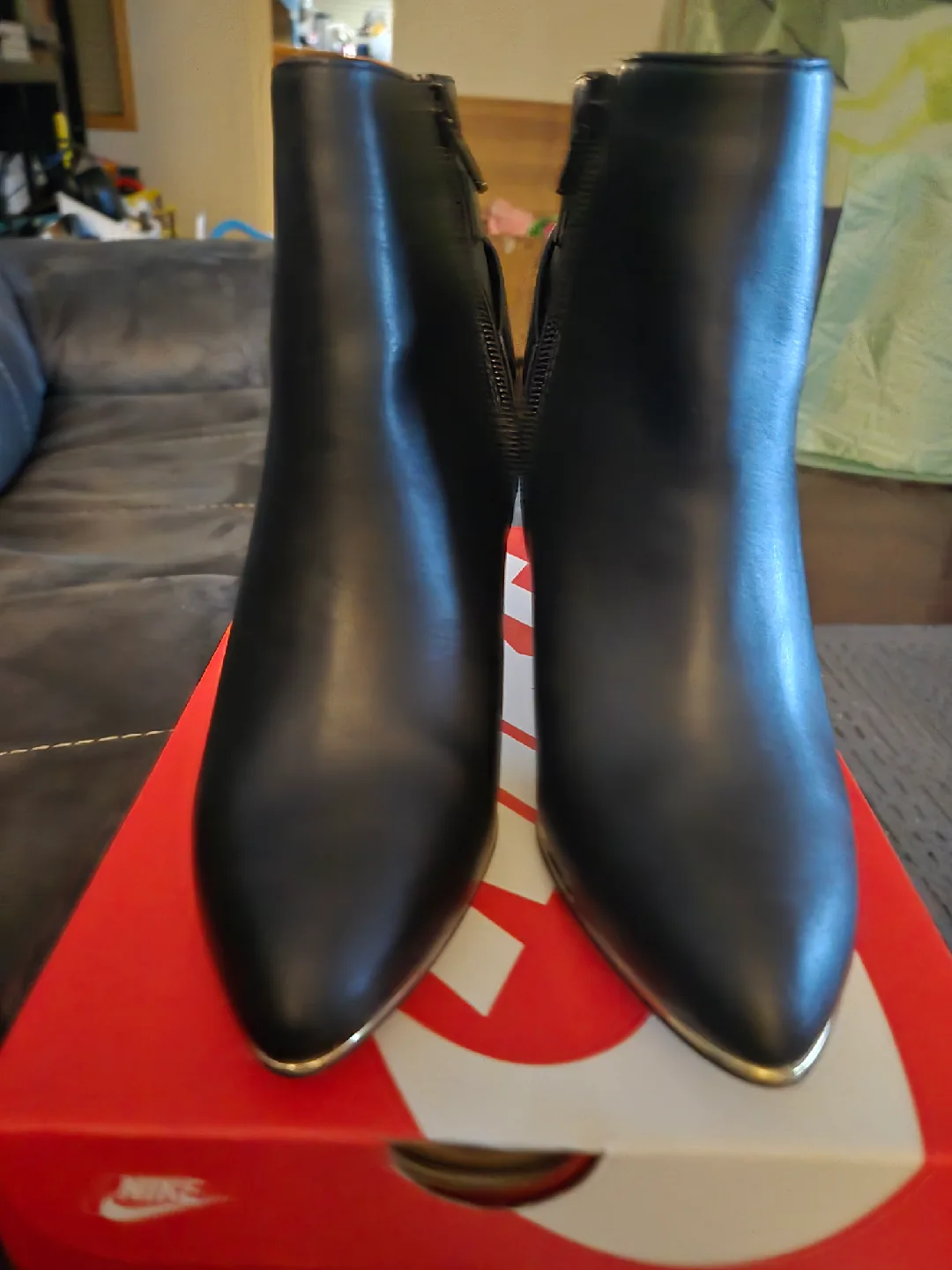 Call it Spring Black Leather Heel Booties - Size 7.5 US image indicator(2)