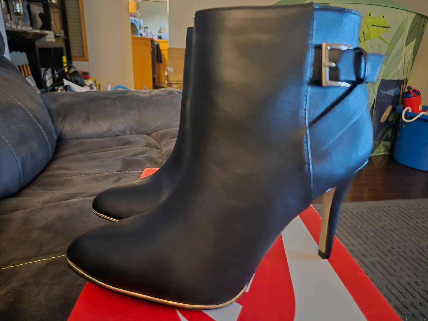 Call it Spring Black Leather Heel Booties - Size 7.5 US image indicator(3)