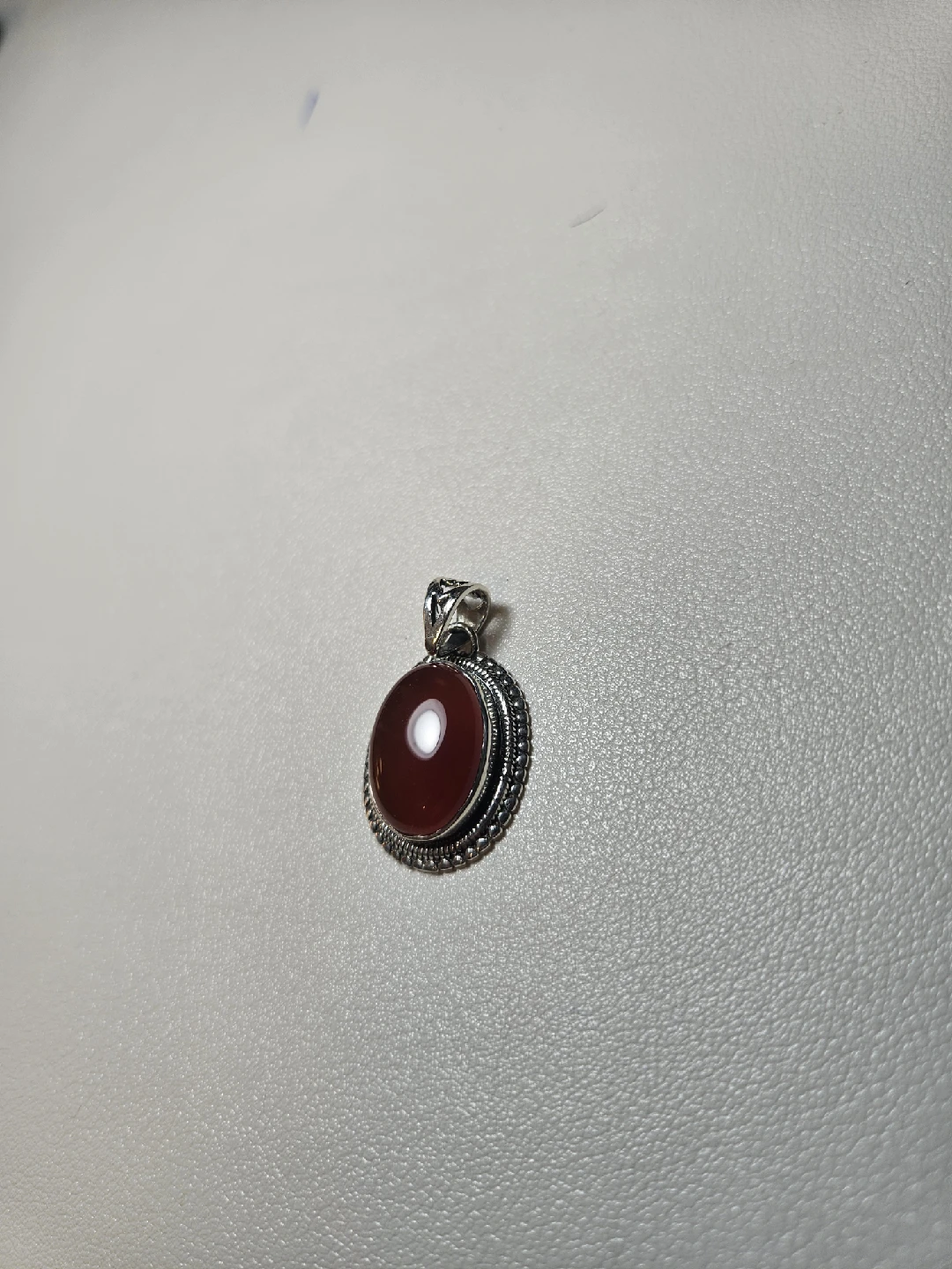 Red Stone Pendant pure silver - photo 2