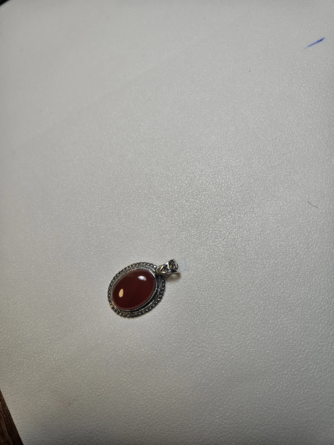 Red Stone Pendant pure silver - photo 3