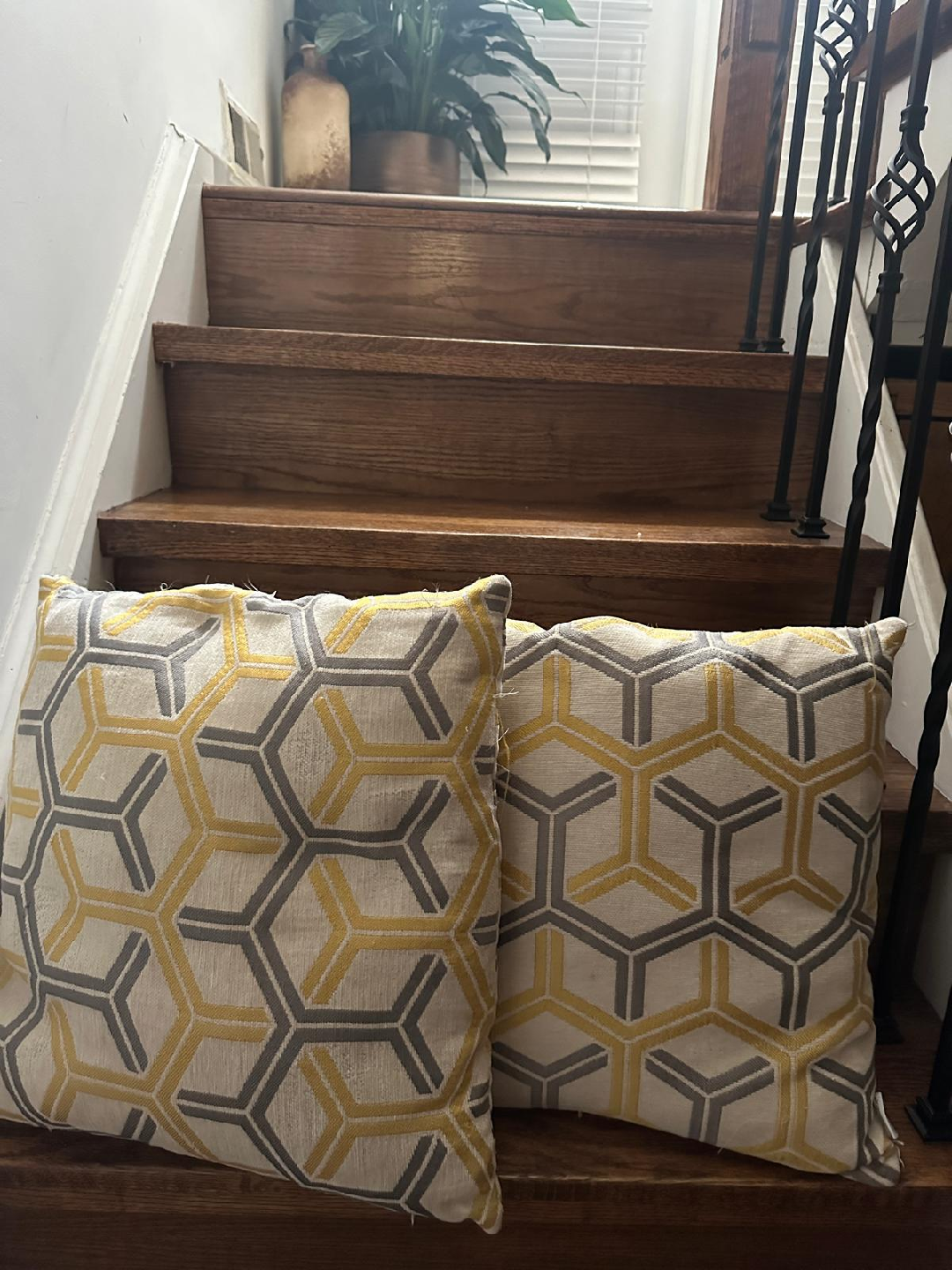 Decorative Throw Pillows - Yellow & Grey