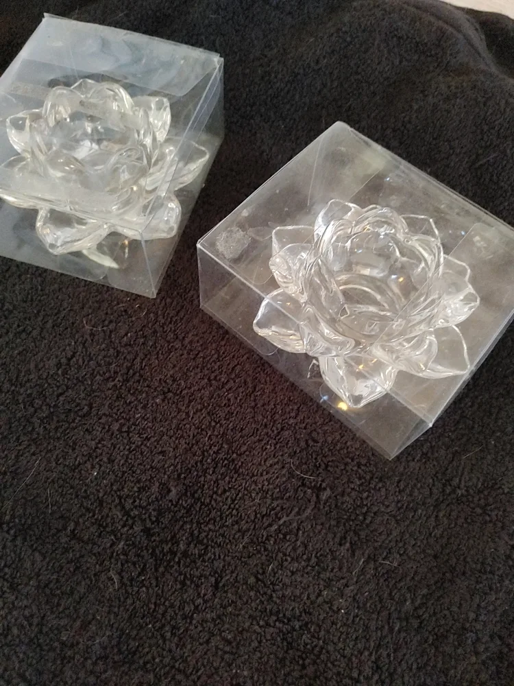 Lotus Flower Tea Light Candle Holders (Set of 2) thumbnail