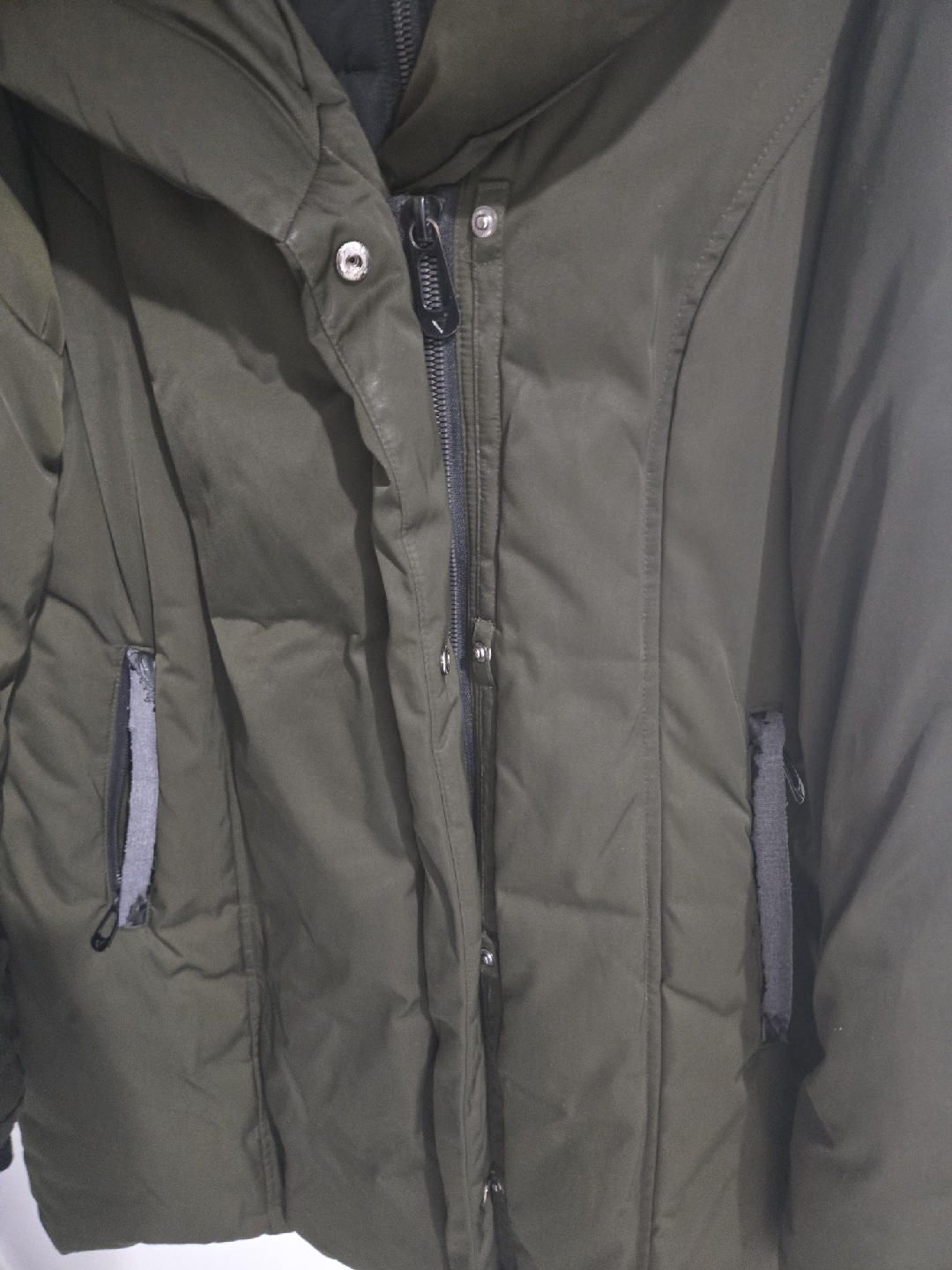 Olive Green Puffer Coat- Vegan! - photo 4