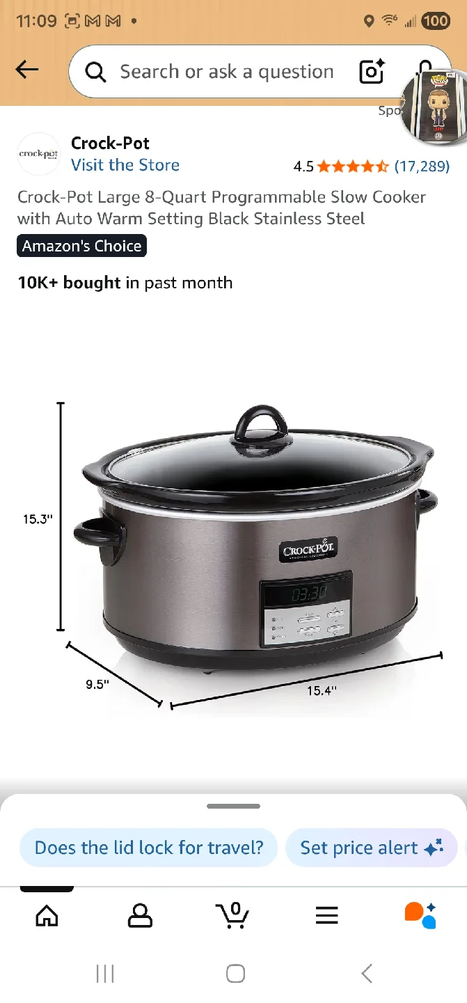 Crock-Pot 8-Quart Programmable Slow Cooker image indicator(2)