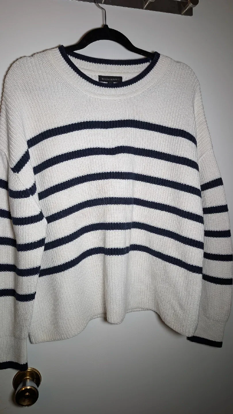 Banana Republic Striped Cotton Sweater - Size S image indicator(2)