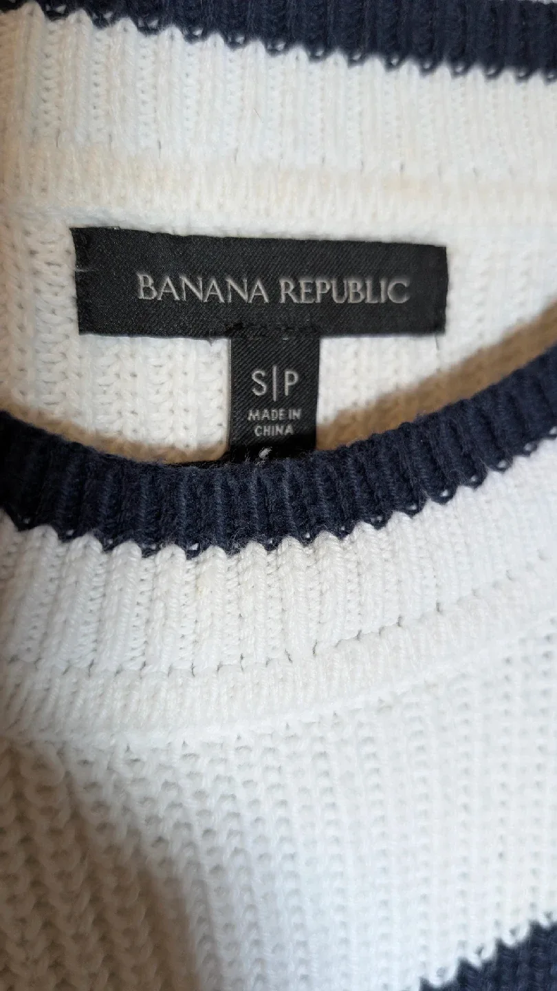 Banana Republic Striped Cotton Sweater - Size S image indicator(3)