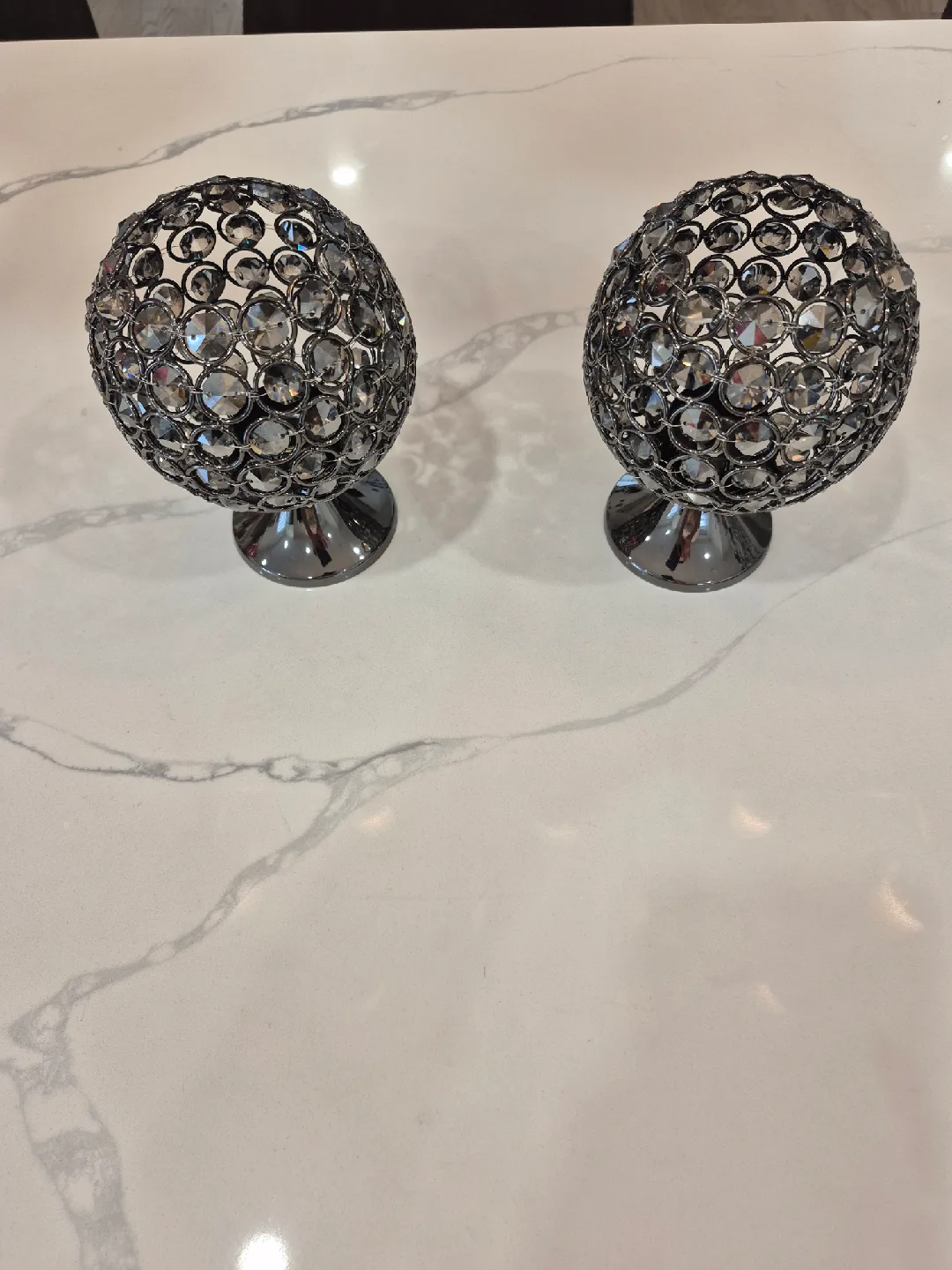 Decorative Crystal Ball Candle Holders - Set of 2🧡 image indicator(3)