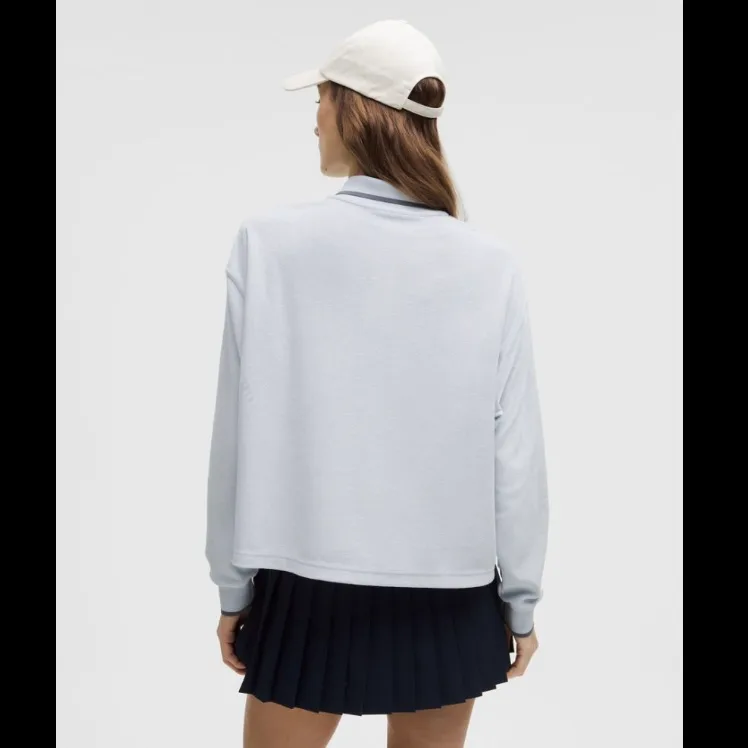 NWT Cotton Terry Relaxed-Fit Polo Shirt - Size S, Starch Blue image indicator(3)