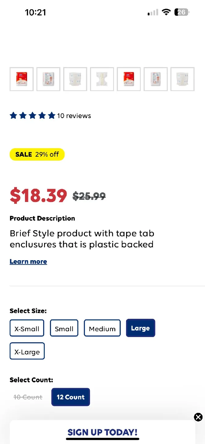 Tranquility ATN Disposable Briefs - Size Large (12 Count) image indicator(5)