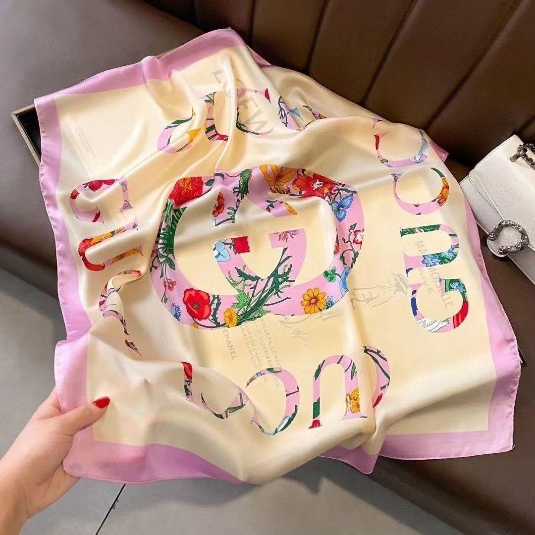 Gucci Floral Print Silk Scarf