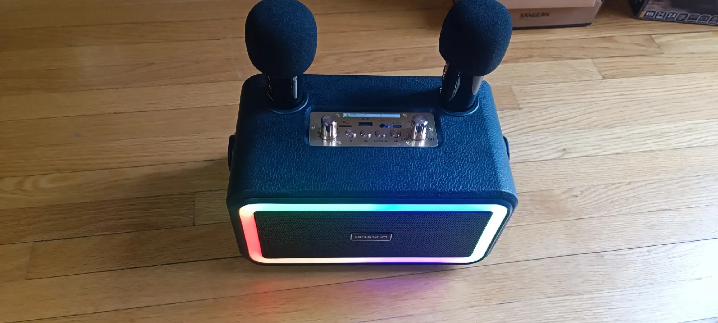 BIGASUO KA217 Karaoke Machine w/ 2 Mics - New image indicator(3)