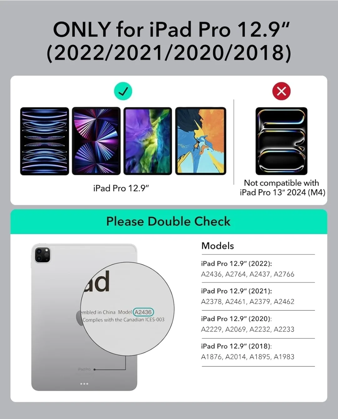 iPad Pro 12.9" Detachable Back Case image indicator(2)