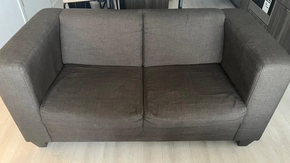 EQ3 Stella Grey Loveseat Sofa thumbnail