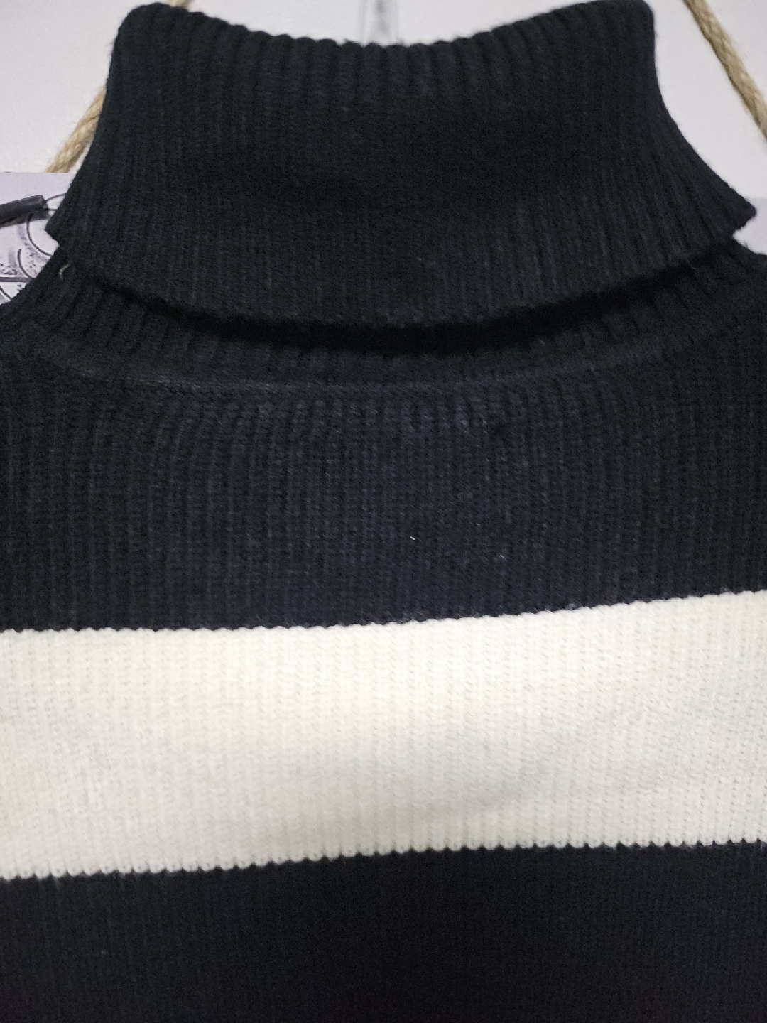 Zara Black & White Striped Turtleneck Sweater Size 11-12 - photo 3