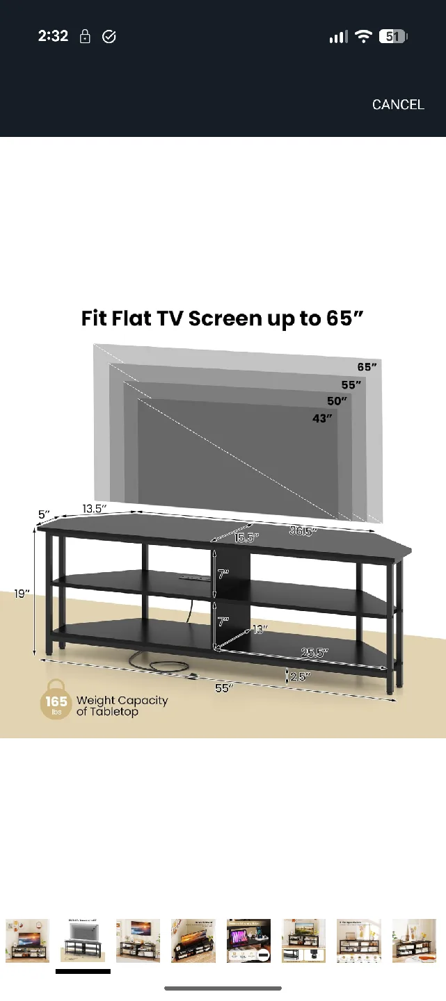 Grey Oak - TV Stand for Flat Screen up to 65" image indicator(2)