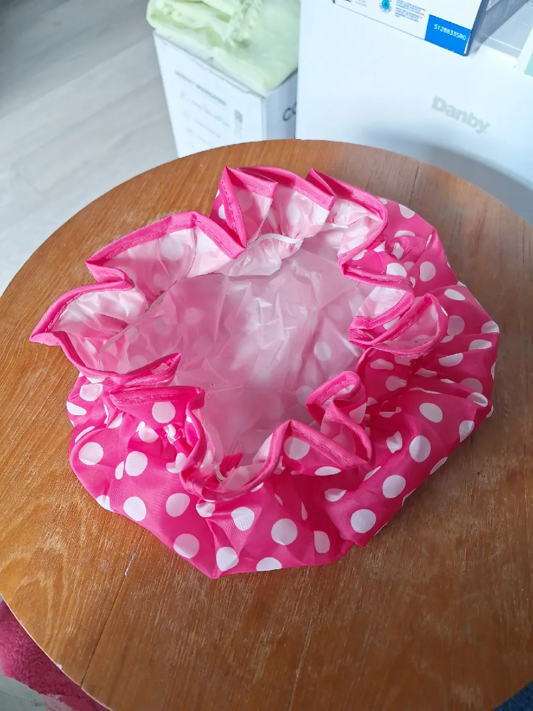 Pink Polka Dot Shower Cap thumbnail