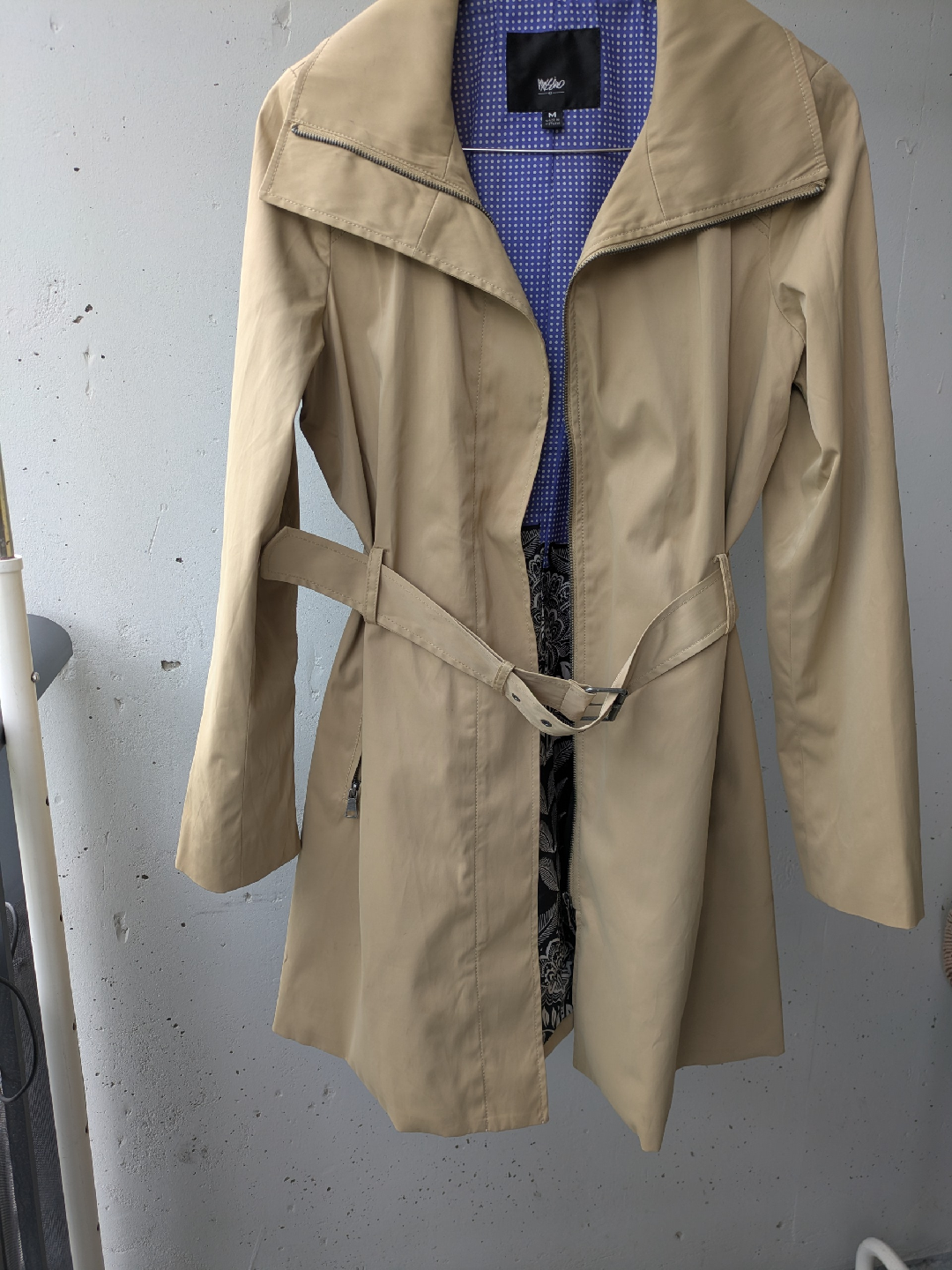 Mossimo Beige Trench Coat Size M - photo 3